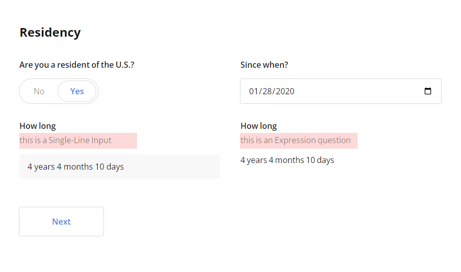 How to calculate duration between two date fields in a form